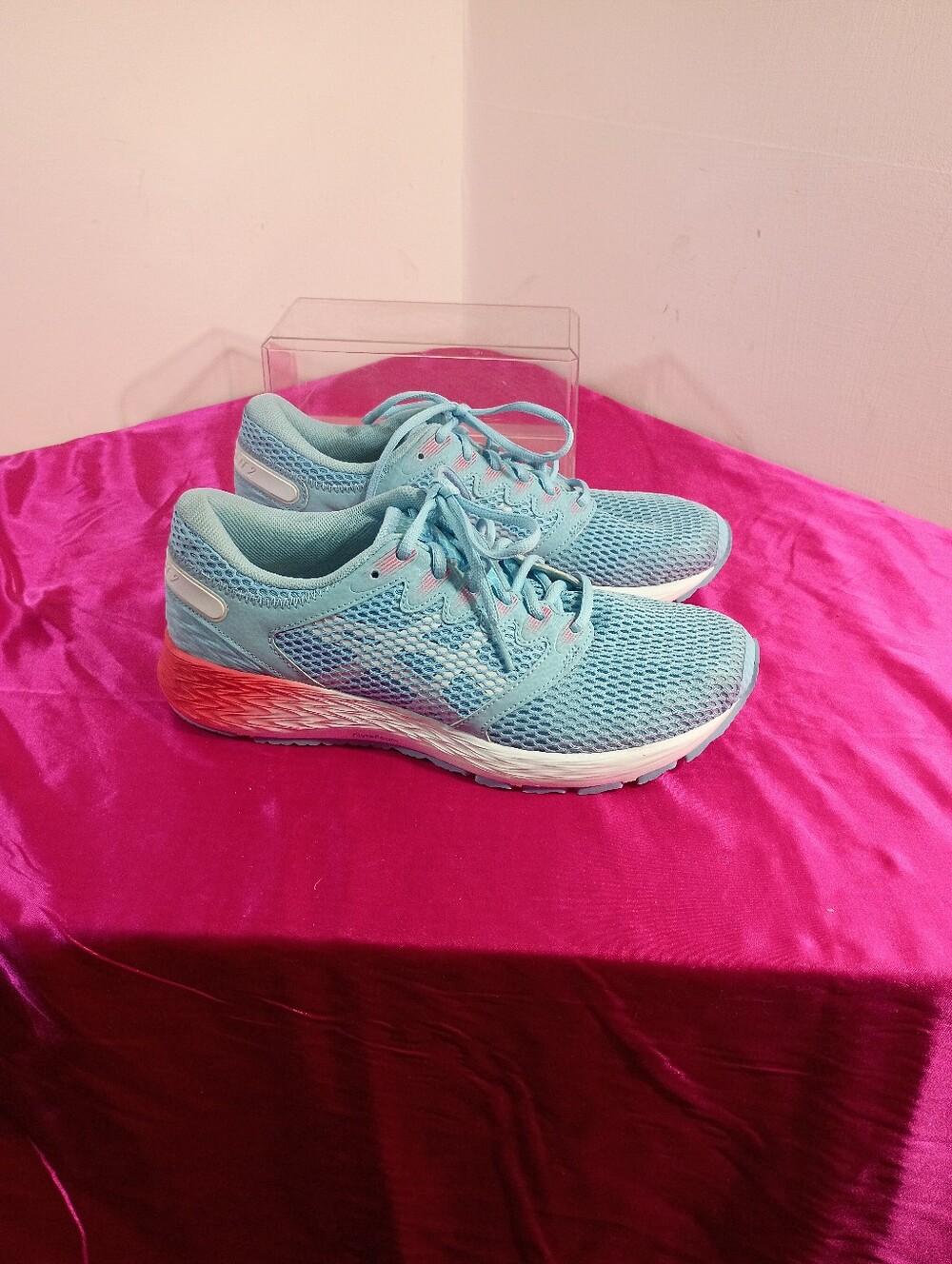 ASICS Women's RoadHawk FF 2 Running Shoes Size 10.5 Blue Pink 1012A123 Athletic